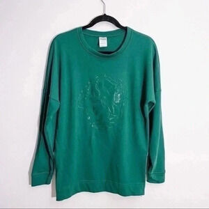 Pink Victoria’s Secret with 5th & Ocean green sweatshirt XS